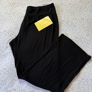 QVC me by emme black women's pants with elastic waistband ,Wide Leg Size 1X